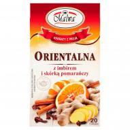 Malwa Herbatka ziołowo-owocowa orientalna z imbirem i skórką pomarańczy 40 g (20 x 2 g