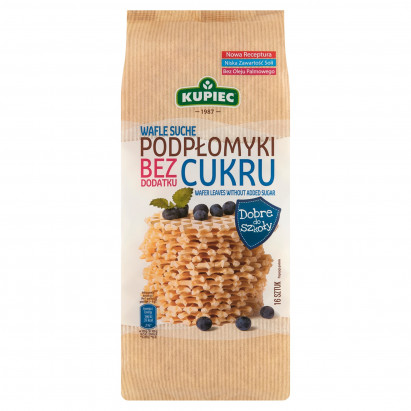 Kupiec Wafle suche podpłomyki bez dodatku cukru 140 g (16 sztuk)