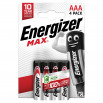 Energizer Max AAA-LR03 1,5 V Baterie alkaliczne 4 sztuki