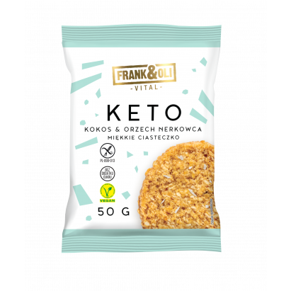 Frank & Oli Keto miękkie ciasteczko kokos & orzech nerkowca 50g