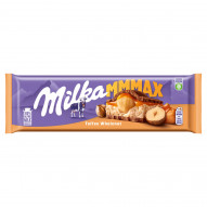 Milka Mmmax Czekolada mleczna z nadzieniem karmelowym i całymi orzechami laskowymi 300 g