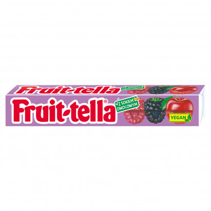 Fruittella Cukierki do żucia o smaku malinowym jeżynowym i wiśniowym 41 g (10 sztuk)