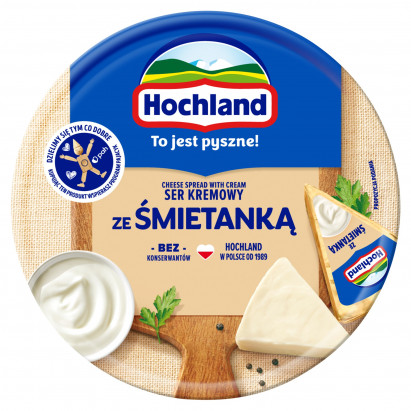 Hochland Ser kremowy ze śmietanką w trójkącikach 180 g (8 sztuk)