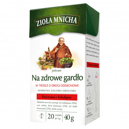 Zioła Mnicha Herbatka ziołowo-owocowa na zdrowe gardło 40 g (20 x 2 g)