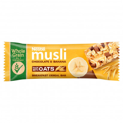 Nestlé Musli Chocolate & Banana Płatki śniadaniowe w formie batonika 35 g