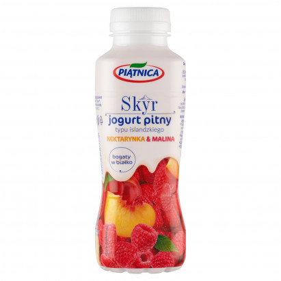 Piątnica Skyr jogurt pitny typu islandzkiego nektarynka & malina 330 ml