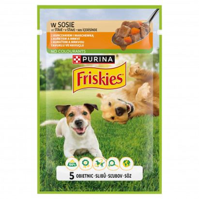 Friskies Karma dla dorosłych psów w sosie z kurczakiem i marchewką 85 g