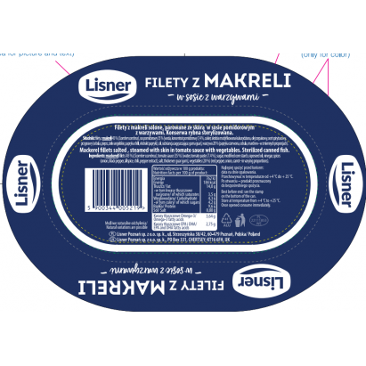 Filety z makreli w sosie z warzywami Lisner 170g