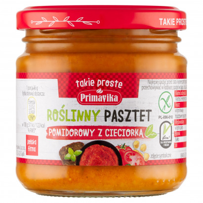 Primavika Roślinny pasztet pomidorowy z cieciorką 160 g