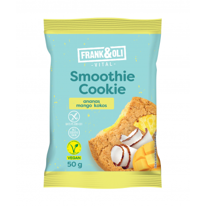 Frank & Oli Smoothie Cookie ciastko owsiane z nadzieniem z kokosa, ananasa i mango 50 g