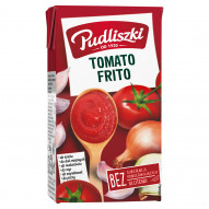 Pudliszki Duszone pomidory o smaku smażonej cebuli i czosnku z olejem 350 g
