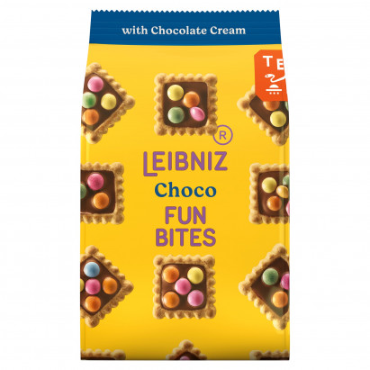 Leibniz Fun Bites Herbatniki z kremem czekoladowym z drażami 100 g 