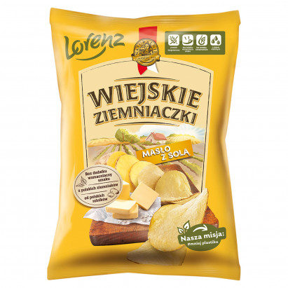 Wiejskie Ziemniaczki Chipsy ziemniaczane masło z solą 130 g