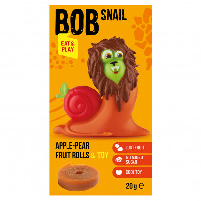 Bob Snail Zestaw przekąska owocowa jabłko-gruszka 20 g z zabawką