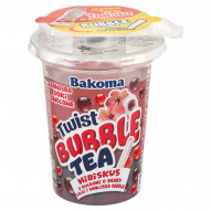 Bakoma Bubble Twist Napój owocowo-herbaciany hibiskus z kulkami o smaku liczi i smoczego owocu 350 g