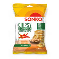 SONKO Chipsy z ciecierzycy o smaku słodkiego chili 60g