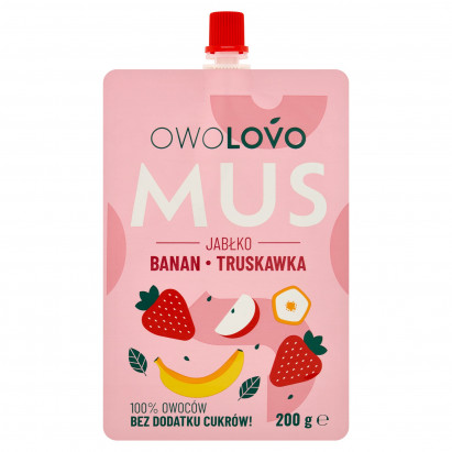 Owolovo Mus jabłko banan truskawka 200 g