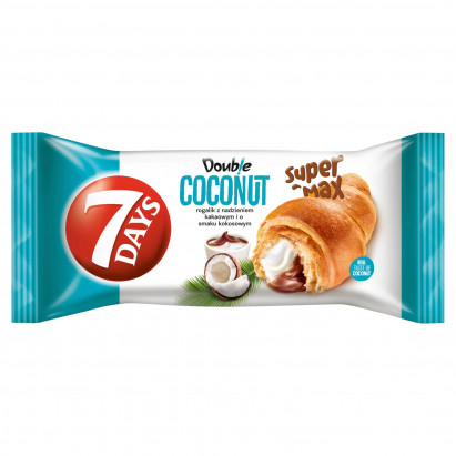 7 Days Doub!e Super Max Rogalik Z Nadzieniem Kakaowym I O Smaku Kokosowym 110 G