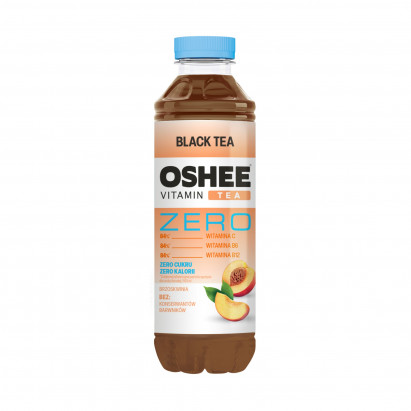 Oshee Vitamin Black Tea Zero Niegazowany napój herbaciany o smaku brzoskwiniowym 555 ml