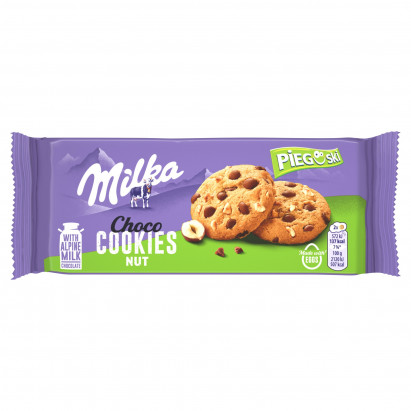 Milka Pieguski Choco Cookies Nut Ciasteczka Z Kawałkami Czekolady Mlecznej I Orzechami 135 G