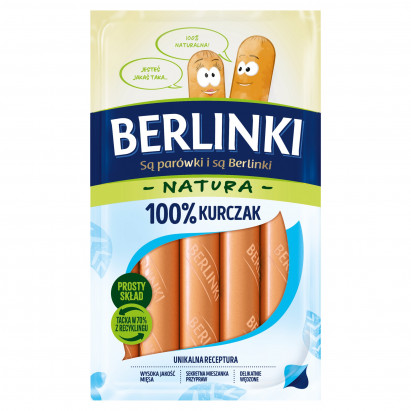 Berlinki Natura Parówki 100 % kurczak 160 g