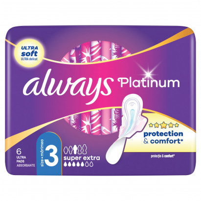 Always Platinum Super Extra (rozmiar 3) Podpaski ze skrzydełkami 6