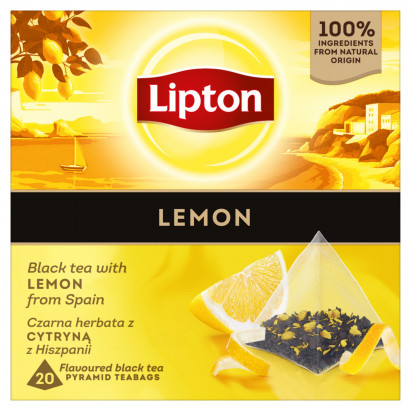 Lipton Discovery Lemon Czarna herbata z cytryną z Hiszpanii 34 g (20 torebek)