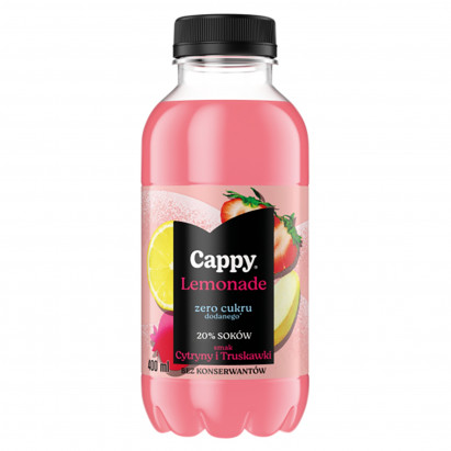 Cappy Lemonade Napój niegazowany smak cytryny i truskawki 400 ml