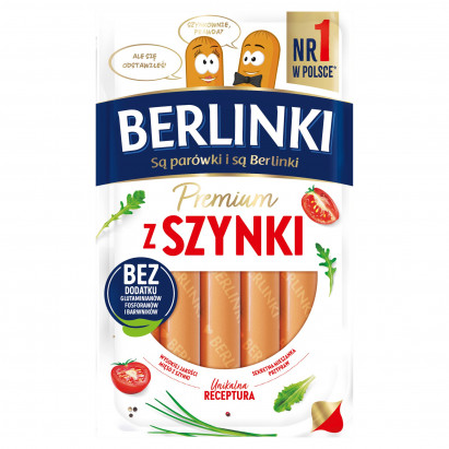Berlinki Premium Parówki z szynki 225 g