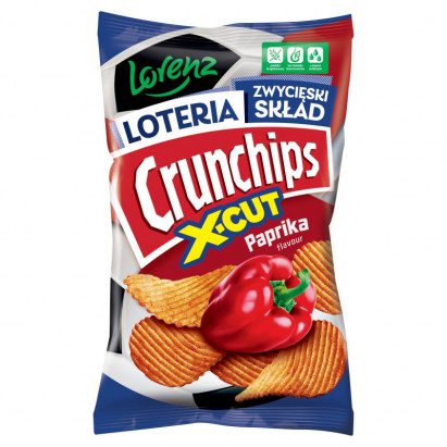 Crunchips X-Cut Chipsy ziemniaczane o smaku paprykowym 130 g