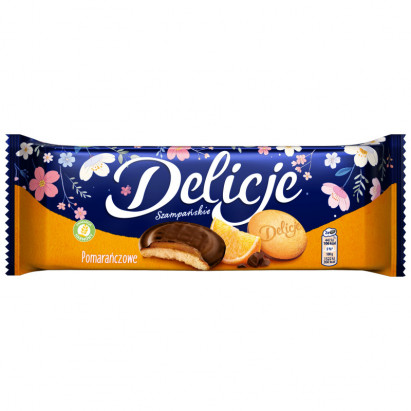 Delicje Szampańskie Biszkopty z galaretką pomarańczową oblewane czekoladą 147 g