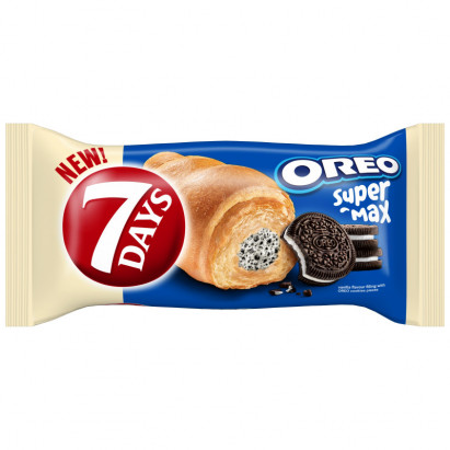 7Days Croissant rogalik z nadzieniem o smaku waniliowym z kawałkami kakaowych ciastek - 98 g