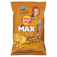 Lay's Max Chipsy ziemniaczane karbowane o smaku słodkiego sosu musztardowego 120 g