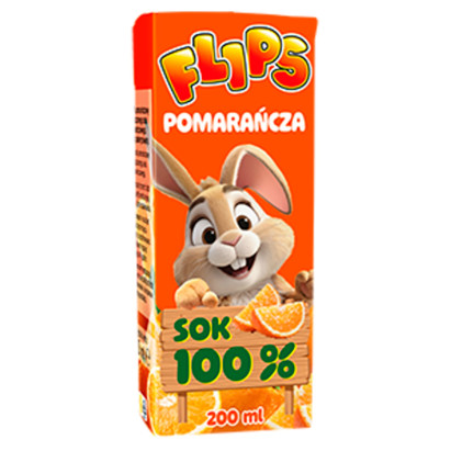 Flips Sok 100 % pomarańcza 200 ml