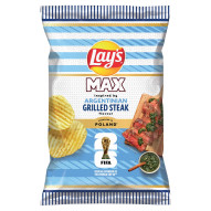 Lay's Max Chipsy ziemniaczane karbowane o smaku grillowanego steku 120 g