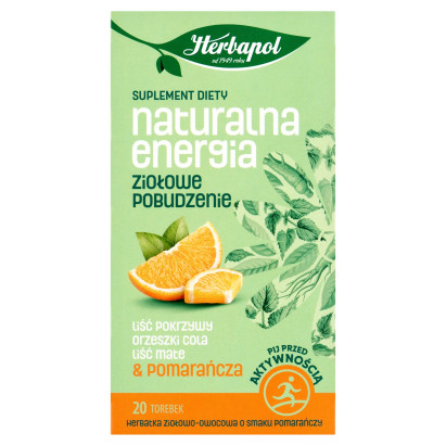 Herbapol Herbatka ziołowo-owocowa o smaku pomarańczy naturalna energia 30 g (20 x 1,5 g)