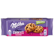 Milka Pieguski Choco Cookies Raisins Ciasteczka z kawałkami czekolady mlecznej i rodzynkami 135 g