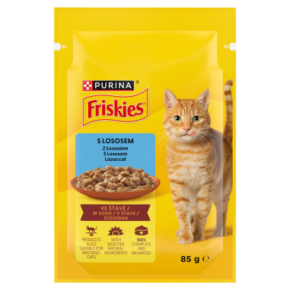 Friskies Karma dla dorosłych kotów w sosie z łososiem 85 g