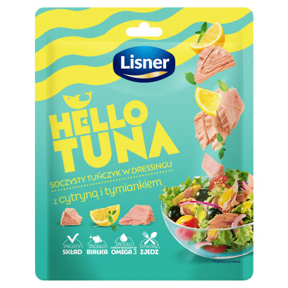Lisner Hello Tuna Soczysty tuńczyk w dressingu z cytryną i tymiankiem 85 g
