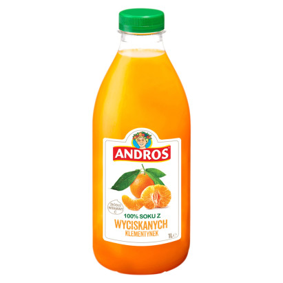 Andros 100 % soku z wyciskanych klementynek 1 l 