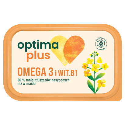 Optima Plus Margaryna roślinna o zawartości trzech czwartych tłuszczu 400 g