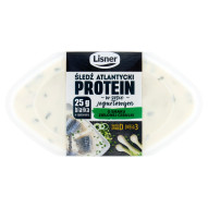 Lisner Protein Śledź atlantycki w sosie jogurtowym o smaku zielonej cebulki 250 g