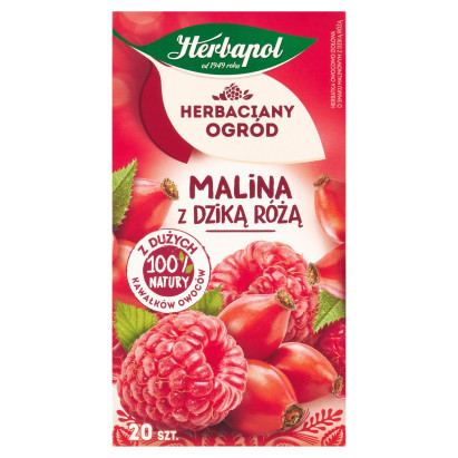 Herbapol Herbaciany Ogród Herbatka owocowo-ziołowa malina z dzika różą 54 g (20 x 2,7 g)