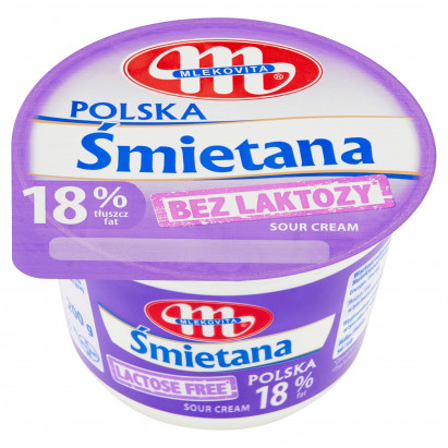 Mlekovita Śmietana Polska bez laktozy 18% 200 g