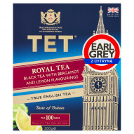 TET Royal Tea Herbata czarna z aromatem bergamotki i cytryny 200 g (100 x 2 g)