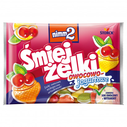 nimm2 Śmiejżelki owocowo-jogurtowe Żelki owocowe wzbogacone witaminami 100 g