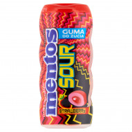 Mentos Sour Strawberry Guma do żucia bez cukru 30 g (15 sztuk)