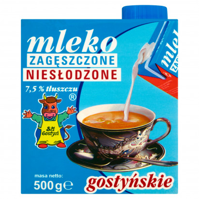 SM Gostyń Mleko gostyńskie zagęszczone niesłodzone 7,5 % tłuszczu 500 g