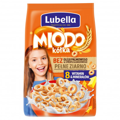 Lubella Miodo kółka Zbożowe kółka z miodem 500 g
