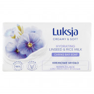 Luksja Creamy & Soft Kremowe mydło nawilżające len i mleczko ryżowe 90 g